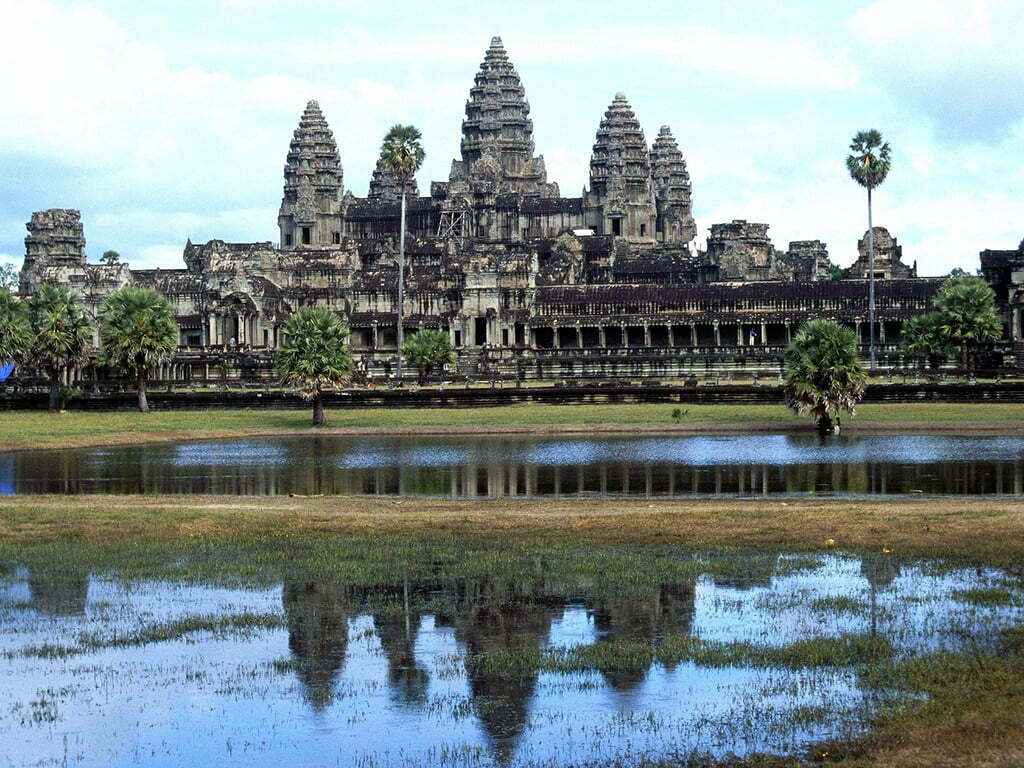 The ancient ruins of Angkor Wat temples