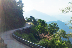 On the road into the Bach Ma National Park - Vietnam active family tour