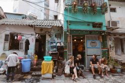 Have a coffee in Hanoi Train Street