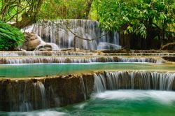 Swin in Khuang Sy waterfall - Laos in-depth tour
