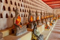 Buddha Statues at Wat Sisaket in Vientiane - Laos family adventure with Hanoi Voyages
