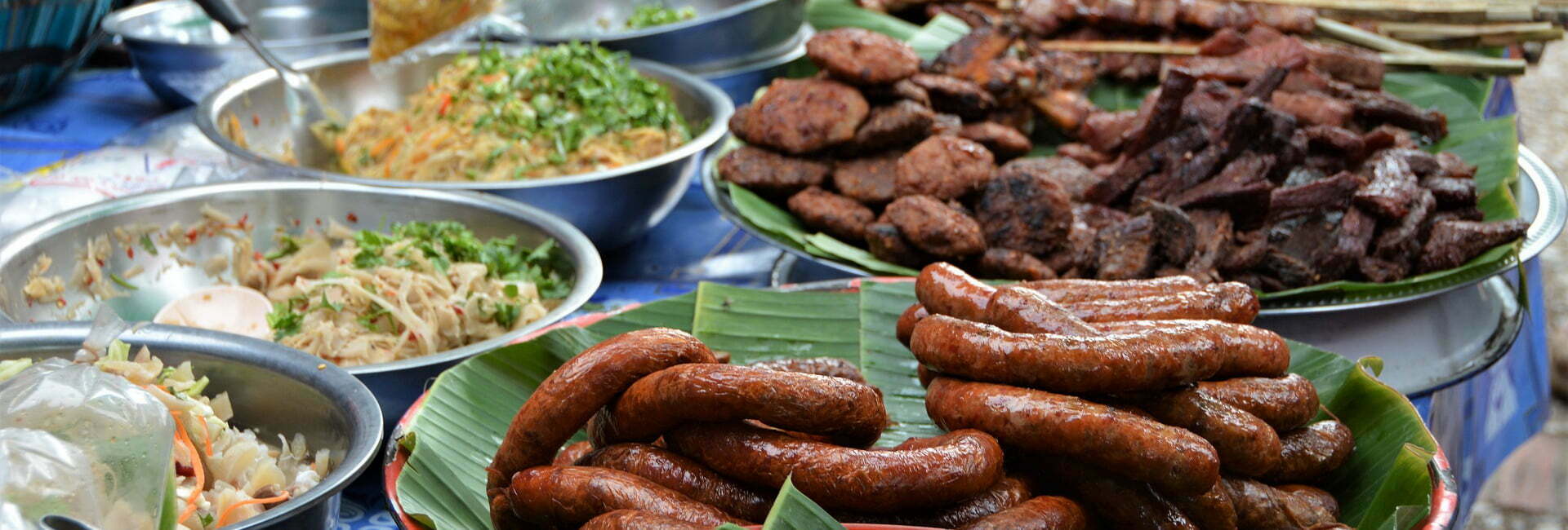 Laotian cuisine is also famous for pork sausages