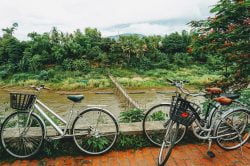 Biking in Luang Prabang - Laos family adventure with Hanoi Voyages