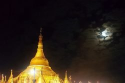 A temple in Mandalay at night