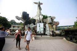 Vietnam Military History Museum contains remnants of airplanes during the war