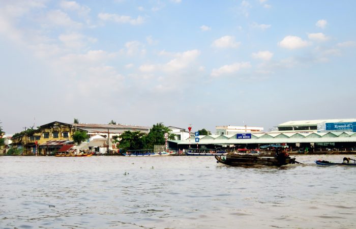 A market on the river in Can Tho