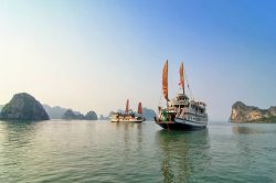 Sail on Dragon Pearl Cruise in less crowded area of Halong Bay