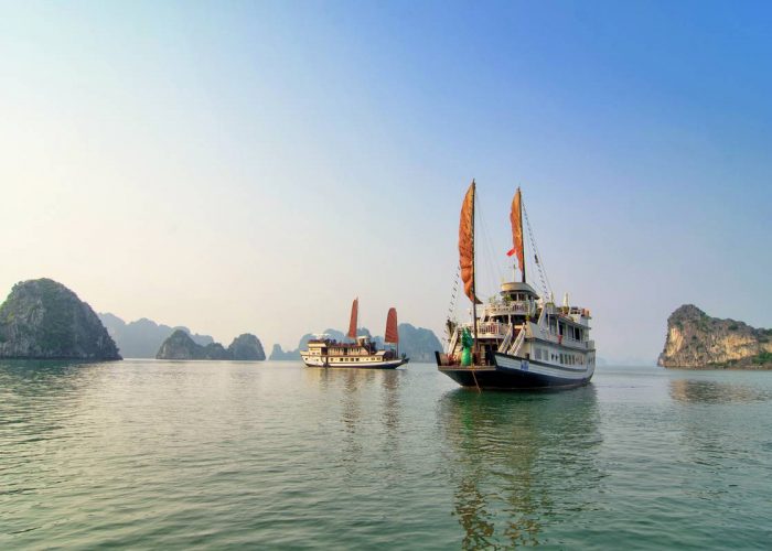 Sail on Dragon Pearl Cruise in less crowded area of Halong Bay