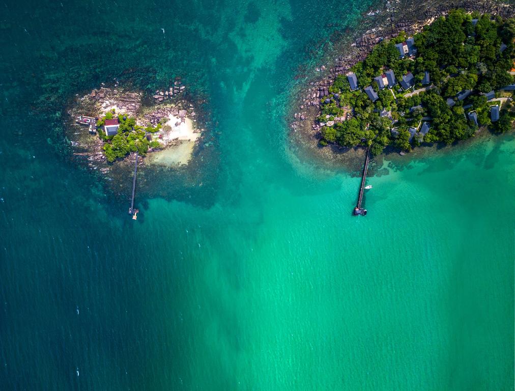 Nam Nghi Resort and its private island from above