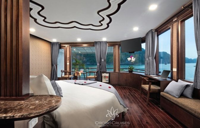 Enjoy in Orchid Cruise Orchid Exclusive Suite with private terrace on Lan Ha Bay