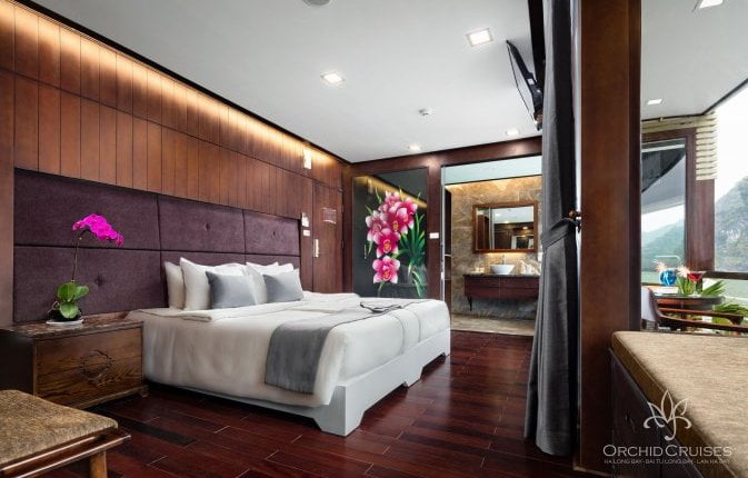 Relax in Orchid Cruise Premium Suite Cabin With Balcony on Lan Ha Bay
