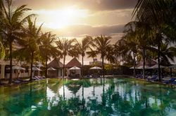 anantara resort - stunning sunset at the pool