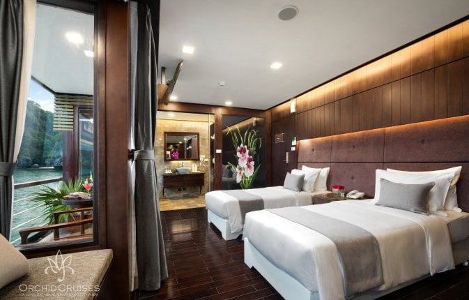 Enjoy Orchid Cruise on Lan Ha Bay Suite Cabin with Balcony