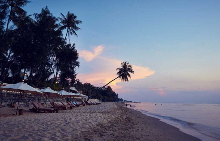 Cassia Cottage beach on Phu Quoc with palms