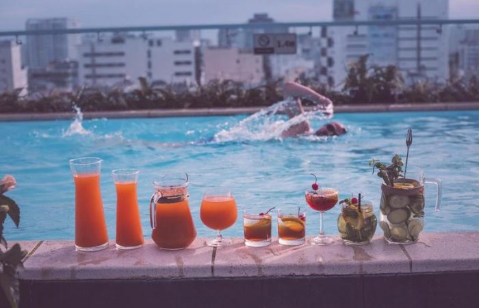 Alagon City Hotel Outdoor Pool with Drinks