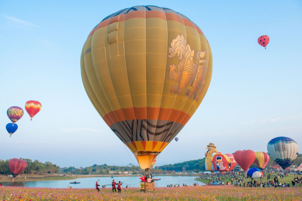 Hot-air balloon in Singha Park Chiang Rai